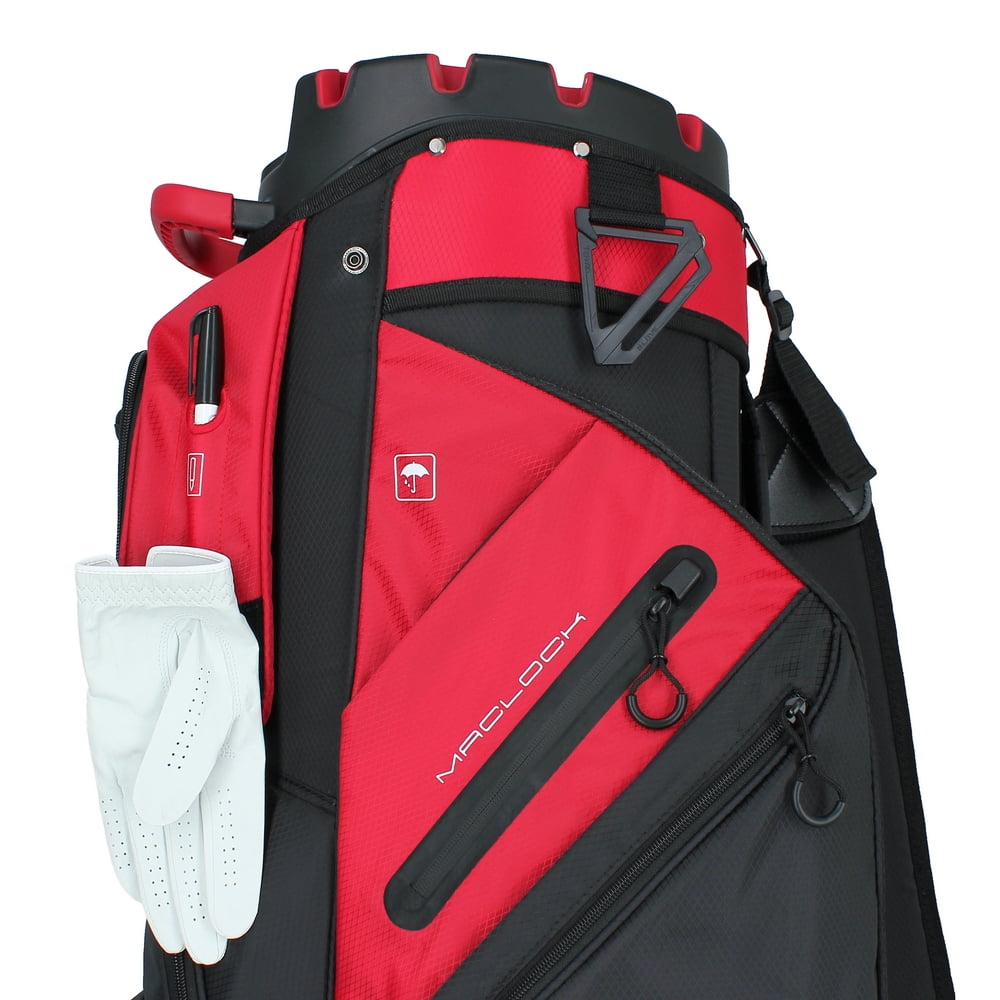 MacGregor Golf MACLOCK Ultimate Divider System Cart Bag, Black/Red