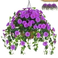thumbnail image 6 of 1/2PCS Artificial Hanging Flowers PlantsBasket for Outdoor Decoration, Silk Flower Planter UVResistant for Home Porch Patio Balcony Yard Spring Decor, 6 of 10