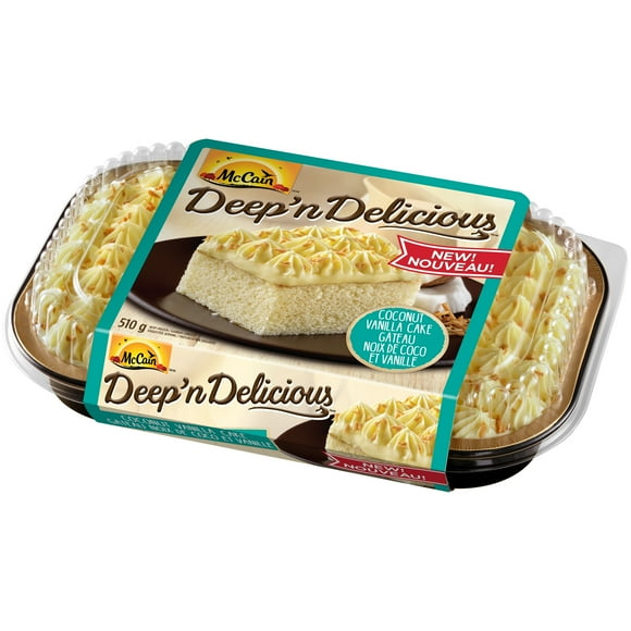 McCain® Deep'n Delicious® Vanilla Coconut Cake, Made in Canada from domestic and imported ingredients, 510g