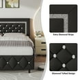 thumbnail image 3 of 4 EVER WINNER Queen Size Upholstered Bed with Diamond Headboard and Footboard, Black, 3 of 6