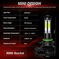 thumbnail image 4 of 9006 9005 LED Headlight Bulbs Hi-Lo Beam for 1998-2014 2015 MACK Vision CX CXN Truck 6000K White 4X, 4 of 12