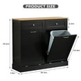 thumbnail image 7 of Double Tilt Out Trash Cabinet, Wooden Free Standing Trash Cabinet, Recycling Cabinet with Hideaway Drawer, 20 Gallon Tilt Out Trash Cabinet(Black), 7 of 7