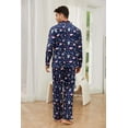 thumbnail image 4 of EK4YDNDS Mens Pajama Set, Soft Flannel PJS for Men Comfy Warm Printed Sleepwear（SPACESHIP-NAVY, L）, 4 of 5