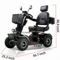 thumbnail image 3 of QEEKA Mobility Scooter,4 Wheels Mobility Scooter for Adults Seniors, Electric Folding Wheelchair Device for Travel,3-Speed Travel Long,Black, 3 of 9