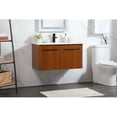 thumbnail image 2 of 36 inch single bathroom vanity in teak with backsplash, 2 of 8