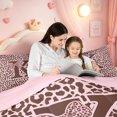 thumbnail image 5 of meiyoeat Girly Bowknot Initial K 7 Pieces Full Size Bedding Sets For Girls,Classic Cheetah Monogram Art Full Size Bed in a Bag,Pink Reversible, 5 of 7