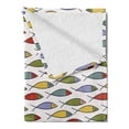 thumbnail image 2 of Underwater Soft Flannel Fleece Throw Blanket, Simplistic Floating Fish Forms in Row Kids Aquatic Underwater Animal Design, Cozy Plush for Indoor and Outdoor Use, 50" x 70", Multicolor, by Ambesonne, 2 of 5