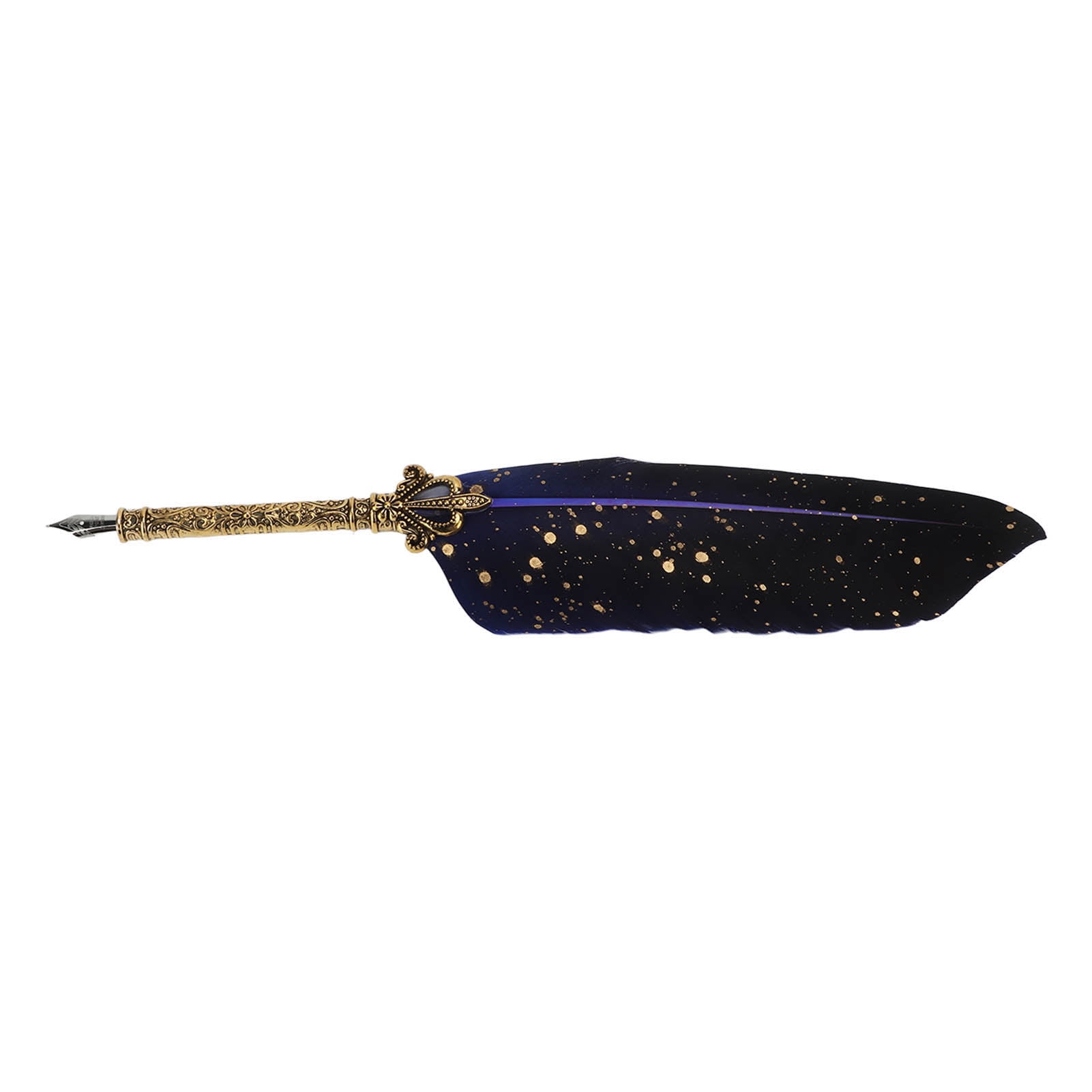 Yajisi Quill Pen Set Exquisite Retro Smoothing Writing Feather Calligraphy Pen Kit with Multiple Replacement Nibs Blue, 11.02 inches / 28.00 cm