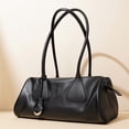 thumbnail image 2 of Genuine Cowhide Women Underarm Bag,Pebbled Leather Barrel Purse Daily Commuter Handbag, 2 of 10