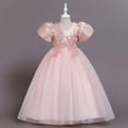 thumbnail image 2 of Odeerbi Girls Dress Baby Girls Clothes Children's Dress Short Sleeve Princess Dress Flower Tail Dress Skirt Tutu Dress Pink, 2 of 5