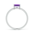 thumbnail image 2 of ANGARA Natural 0.55 Ct. Amethyst with Diamond Solitaire Ring in 14K White Gold for Women (Ring Size: 5), 2 of 7