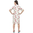 thumbnail image 4 of Bimba Mint Green Floral Print Women's Turn-Down Collar Sleepshirt Night Dress - 8, 4 of 4