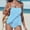 42-Light Blue, variant on Two Piece Set for Women Tankini Set for Women Bandeau Swimwear Top Sleeveless High Waisted Boyshorts Briefs Swim Bottom Slip On Closure Swimsuits Solid Bathing Suits Beachwear Beach Outfits