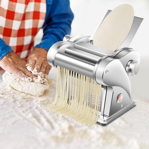 Commercial Electric Dough Sheeter - 135W Pasta Maker with 8 Adjustable Thickness for Noodles, Pastry, Dumpling Skins - Stainless Steel Dough Roller for Bakeries, Restaurants, Home Use