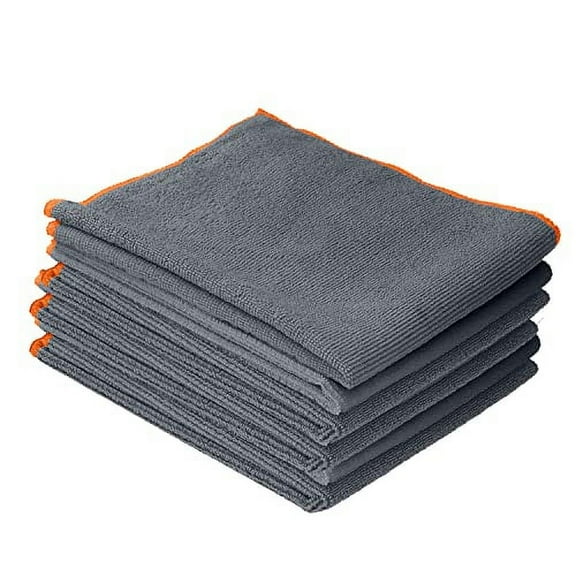 Superio Microfiber Cleaning Cloths 16” x 16” Grey Washing Towels for Home, Kitchen, Auto,2 Pack
