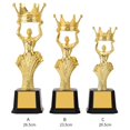 thumbnail image 2 of Children's Performances Figurines Children Sports Award Prize Plastic Crown Singing Dancing Competition Football Winner Award Trophy Toy Reward Prize Cup Award Trophy Small Gold Statue 26.5CM, 2 of 8