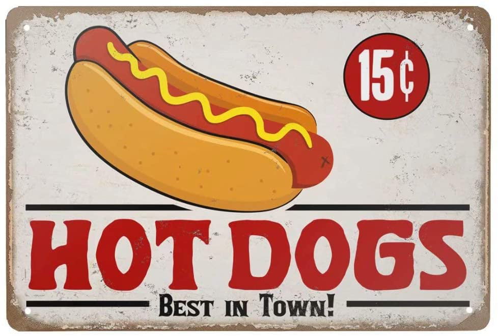 Retro  Metal Sign = Hot - Dog DOLLS HOUSE 