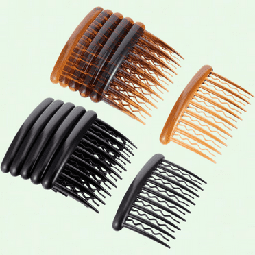 Plastic Hair Combs - Pack of 12, Black and Dark Brown, Fine Hair Accessories