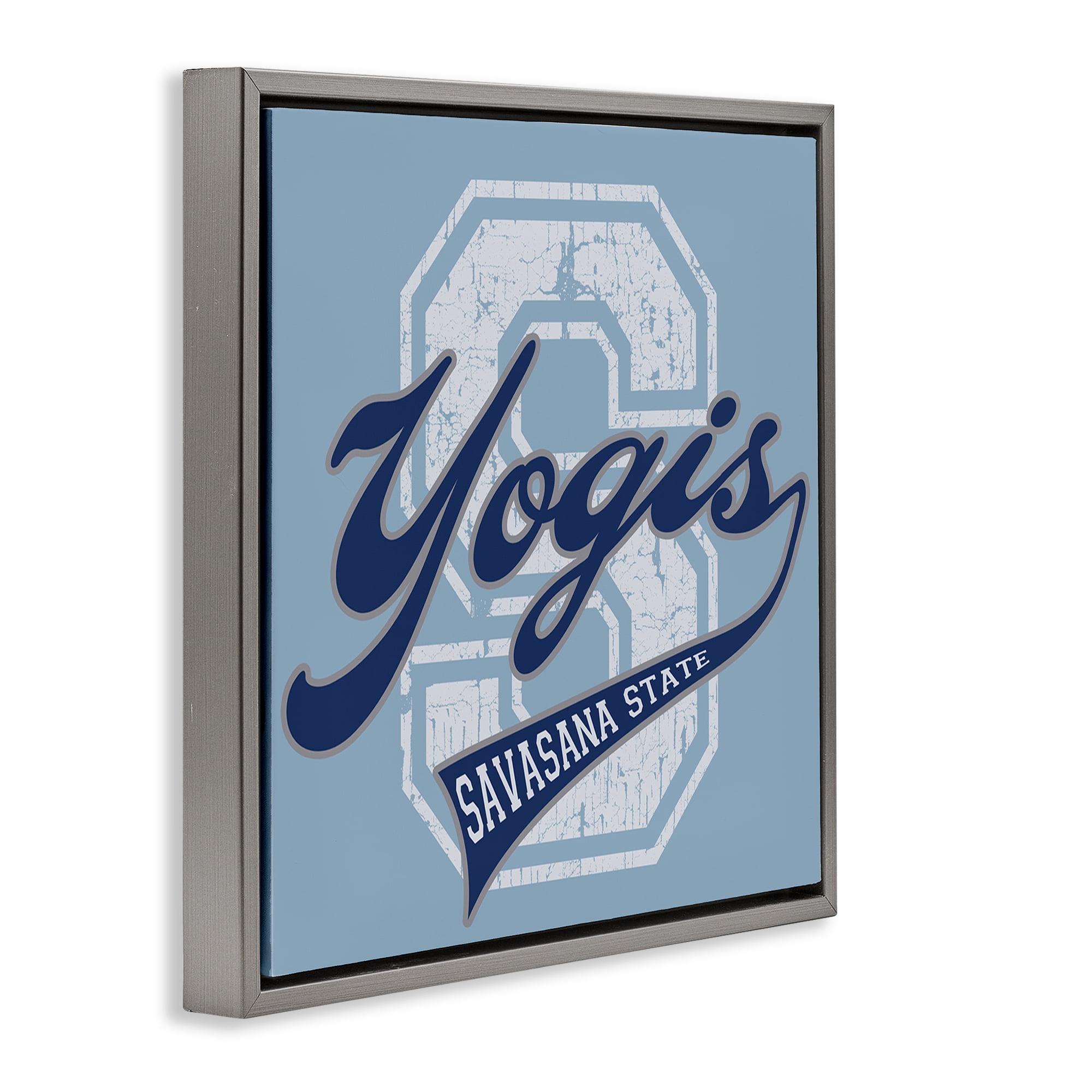 Stupell Industries Savasana State Yogis Text & Numbers Painting Gray Floater Framed Canvas Art Print Wall Art, 18 x 18