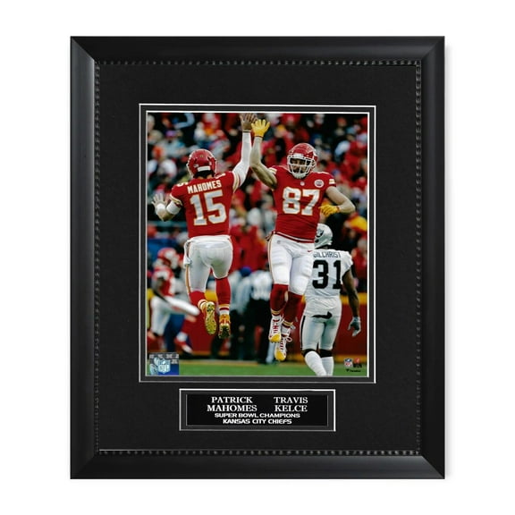 Patrick Mahomes  Travis Kelce Unsigned Photograph Framed To 11x14