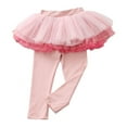 thumbnail image 3 of URMAGIC Infant Toddler Girls Layered Tulle Tutu Skirt Leggings Little Girls Ruffle Pants Kids Culottes Footless Tights 3-8 Years, 3 of 8