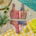 thumbnail image 4 of Grblisyd 4th of July Girl's 2 Piece Swimsuit Set American Flag Cute Bathing Suit Scoop Neck Independence Day Bikini Sets, 4 of 6