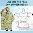 thumbnail image 4 of Oversized Wearable Blanket Hoodie,Green Mushroom Frog Green Pattern Sherpa Blanket Hoodie with Super Pockets,Super Warm Fuzzy Pullover for Women & Men, 4 of 6