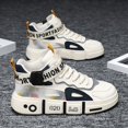 thumbnail image 6 of NOKIO Men's Fashion Sneakers High Top Skate Shoes Versatile Street Sport Shoes with Adjustable Strap, Lightweight 𝖫a𝖼e Up Running Shoes Cushion Thick Sole Shoes, 6 of 9