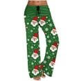 thumbnail image 2 of Ofreoo Christmas Linen Pants For Women High Waisted Pants Drawstring Elastic Business Casual Pants Loose And Comfortable Commuting Pants With Pockets, 2 of 6