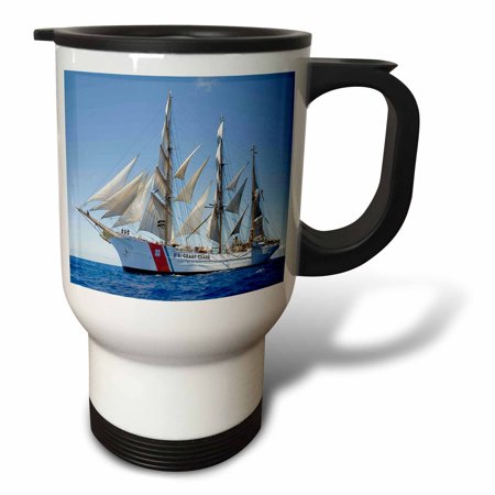 - 3dRose Print of Coast Guard Boat, Travel Mug, 14oz, Stainless Steel