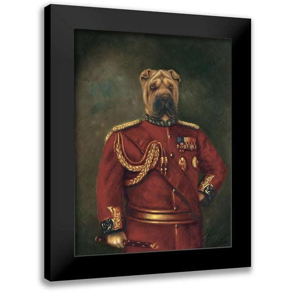 Massy, 11x14 Black Modern Framed Museum Art Print Titled - Major-General Woof