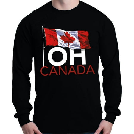 Shop4Ever Men's Oh Canada! Canadian Long Sleeve
