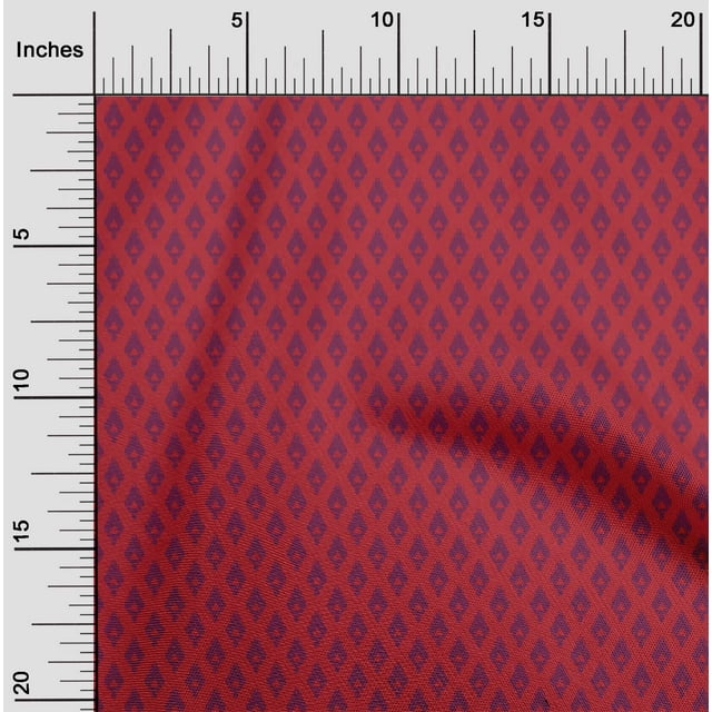 oneOone Cotton Poplin Fabric Argyle Style Ikat Print Fabric By Yard 42 Inch Wide