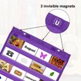 thumbnail image 3 of Organizador de bolsillo magnético, pequeño, mini cartel de doble cara para el aula, colgante en la pared para suministros del aula, morado, 3 of 5