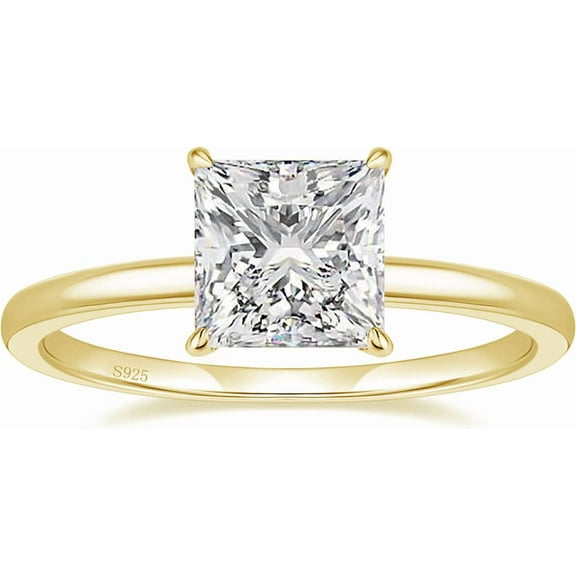 2CT 925 Sterling Silver Engagement Rings Princess Cut Cubic Zirconia CZ Wedding Promise Rings for Her Stunning Wedding Bands for Women Size 3-11