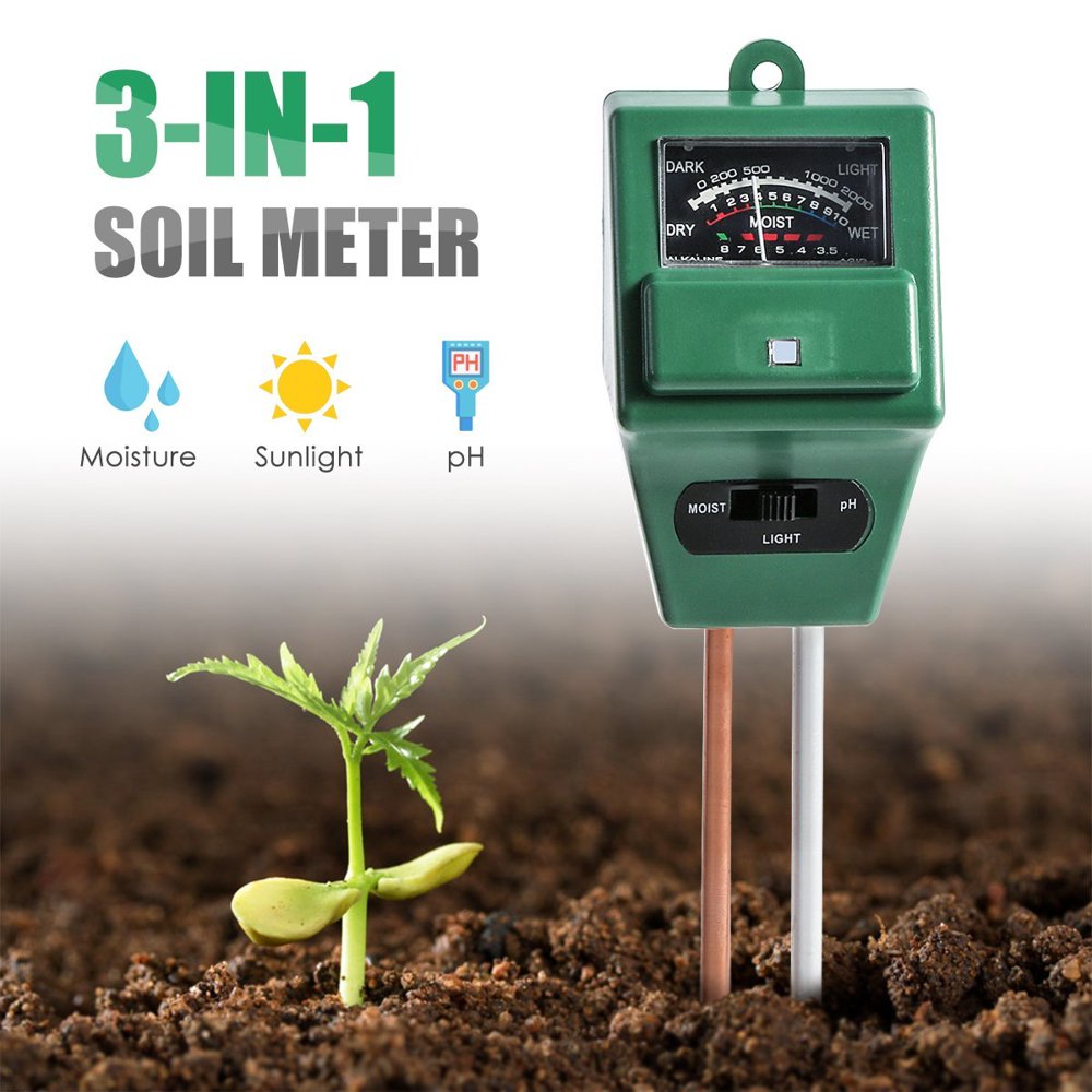 Jellas 3in1 Soil pH Moisture Tester Meter,Soil PH tester