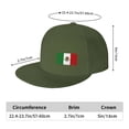 thumbnail image 2 of DouZhe Flat Brim Cap Snapback Hat, Mexicain Mexicain Drapeau Imprime Casquette de Baseball Adulte Vert Réglable, 2 of 6