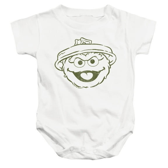 Sesame Street Oscar The Grouch Mono Unisex Infant Snap Suit for Baby, White, X-Large