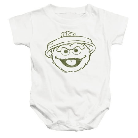 Sesame Street Oscar The Grouch Mono Unisex Infant Snap Suit for Baby, White, X-Large
