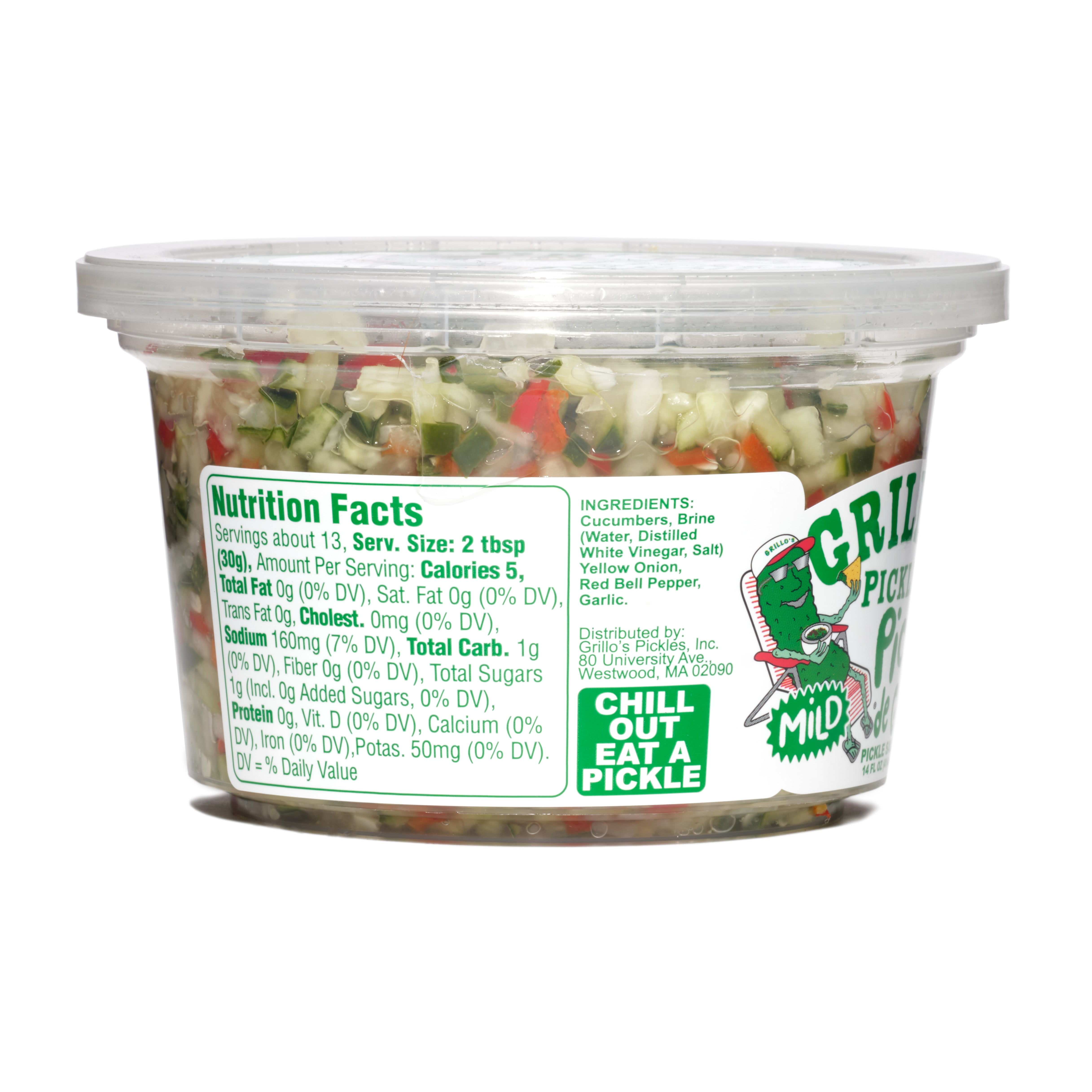 Grillo's Pickles Kosher Gluten Free Mild Pickle de Gallo Pickle Salsa, 14 oz Tub