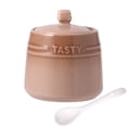 thumbnail image 1 of French Gradient Ceramic Sugar Pot With Lid, Solid Sugar Bowl With Spoon, Porcelain Spice Jar, Kitchen Decoration Storage-Coffee, 1 of 9