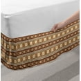 thumbnail image 2 of Nordic Bed Skirt, Northern Style Traditional Pattern with Scandinavian Vintage Art, Elastic Bedskirt Dust Ruffle Wrap Around for Bedding Decor, 4 Sizes, Pale Caramel Sand Brown, by Ambesonne, 2 of 2
