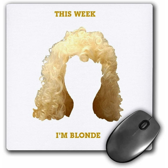 3dRose LLC 8 x 8 x 0.25 Inches Mouse Pad, Blonde Wig (mp_31960_1)