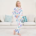 thumbnail image 6 of Fluffy Pajamas Set Fuzzy Winter Warm Pj Sets Pullover Tops and Long Pants Blue and Purple Flowers X-Small, 6 of 8