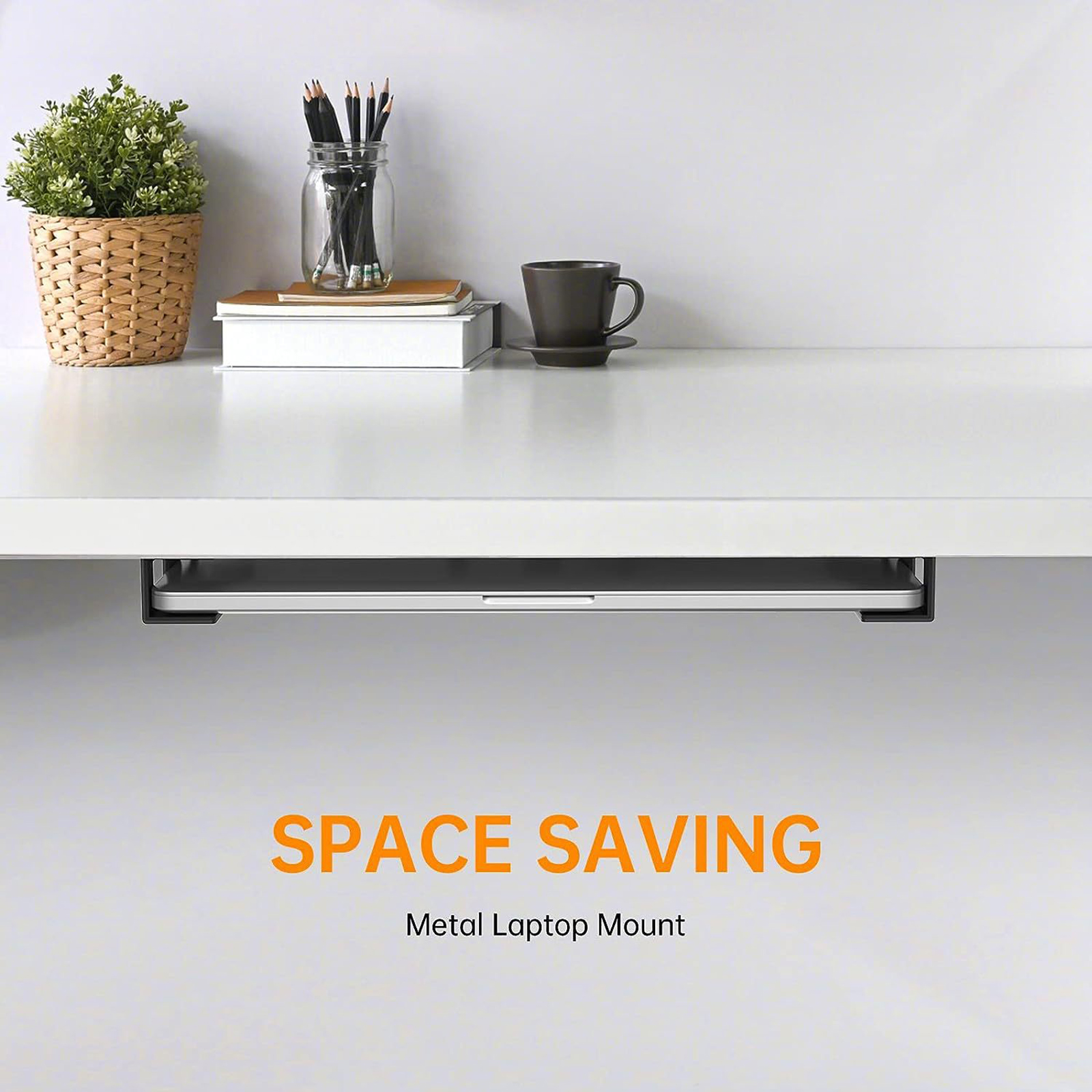 Pack of 3 Sturdy Carbon Steel Under Desk Laptop Holder Multipurpose Storage Rack for Home Office and Study Area