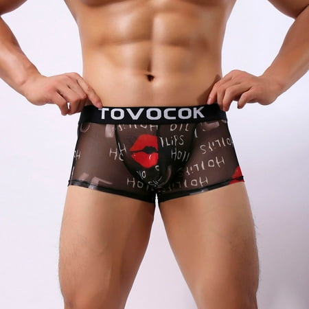 

ELFINDEA Mens Sexy Printed Underwear Shorts Men Boxers Underpants Soft Briefs