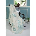 thumbnail image 4 of LR Home Sky Blue Diamond Ultra-Soft Shag with Fringe Throw Blanket, 50" x 60", 4 of 6