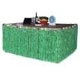 thumbnail image 2 of Eease Hawaiian Raffia Grass Table Skirt with Flower for Luau Party, 2 of 3