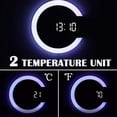 thumbnail image 4 of Reloj de pared LED, control remoto creativo, reloj digital, espejo hueco, alarma de temperatura, cambio de 7 colores, luz nocturna para oficina en casa, 4 of 6