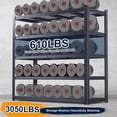 thumbnail image 3 of 84''H Garage Shelving Unit, Black Storage Shelf, 5 Tiers Storage Racks, Free Standing Heavy Duty Metal Adjustable Shelves, 3 of 5
